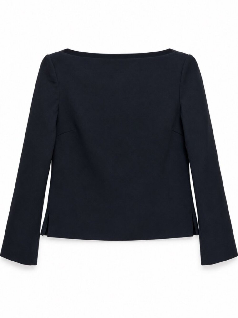 Zara Navy Long Sleeve Boat Neck Top S